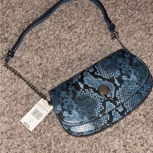 Michael Kors Blue Snake Pattern Shoulder Bag